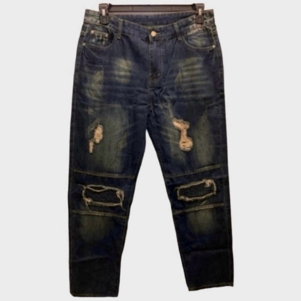 Aiyino Biker Jeans Size 34x29 New
Distress New